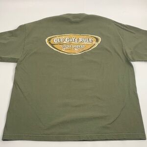 Vintage Old Guys Rule Olive Green Men's graphic T-Shirt Size XL Cotton